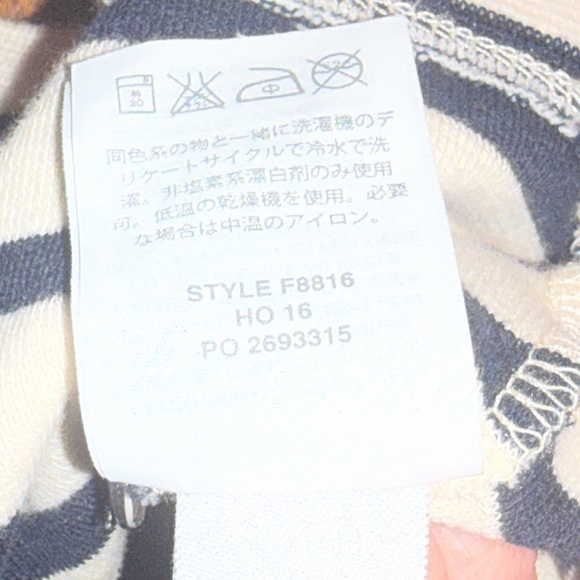 🖤🤍 J.Crew Navy & Ivory Striped Button-Front Cardigan Sweater | Medium - Picture 11 of 12